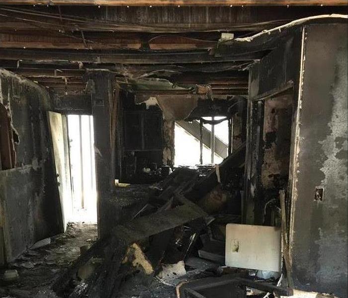 severe fire damage inside a home